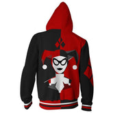 Harley Quinn Erwachsene Unisex Jacke Dr. Harleen Frances Quinzel Jacke mit Kapuze